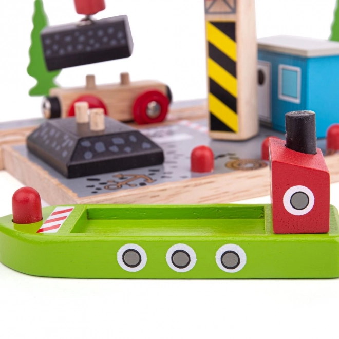 Bigjigs Rail Molo con Gru