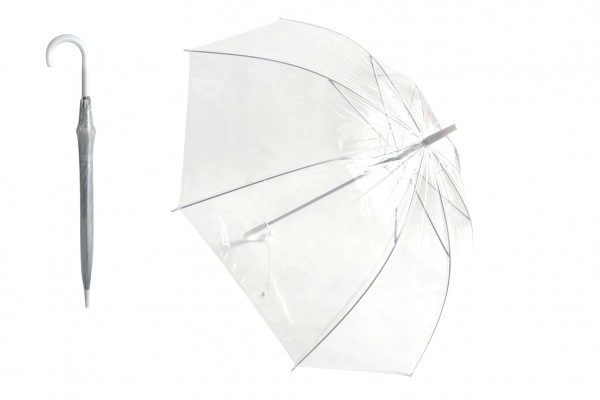 Ombrello trasparente bianco da matrimonio in plastica/metallo 82cm