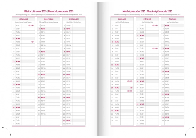 Agenda giornaliera Ajax 2025 verde