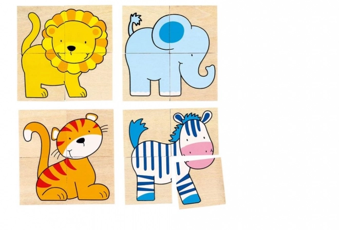 Puzzle di cubi con animali selvatici