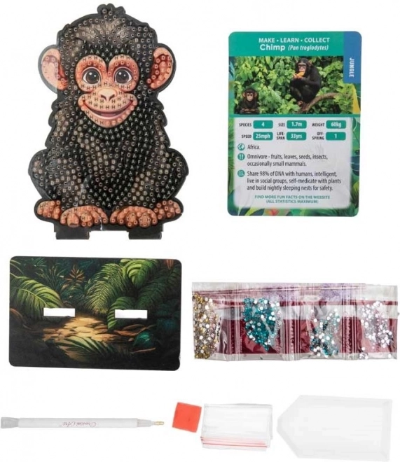 Pittura di diamanti Jungle: Scimpanzé