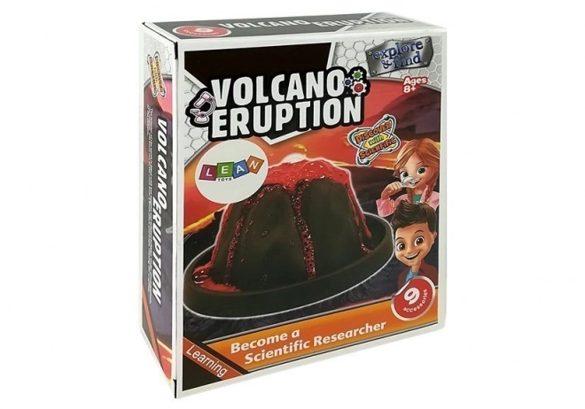 Set creativo educativo eruzione vulcano