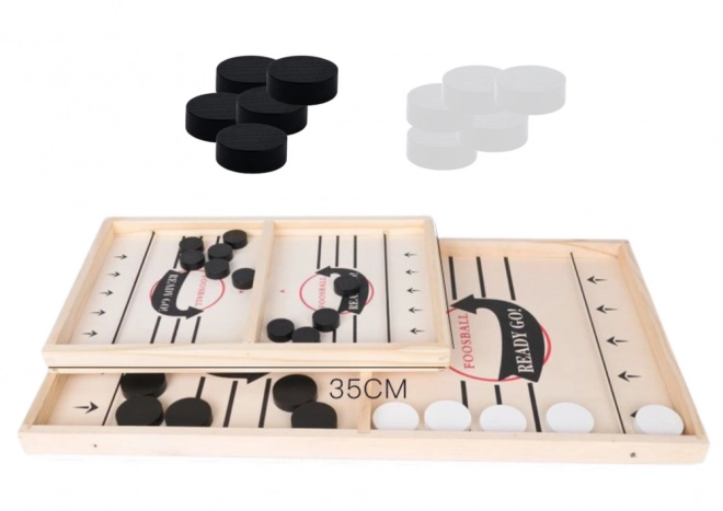 Gioco di Abilità Hockey Catapulta Air Hockey in Legno 53cm