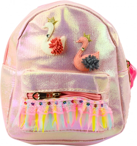 Zaino per bambini Rosa con cigni e decorazioni