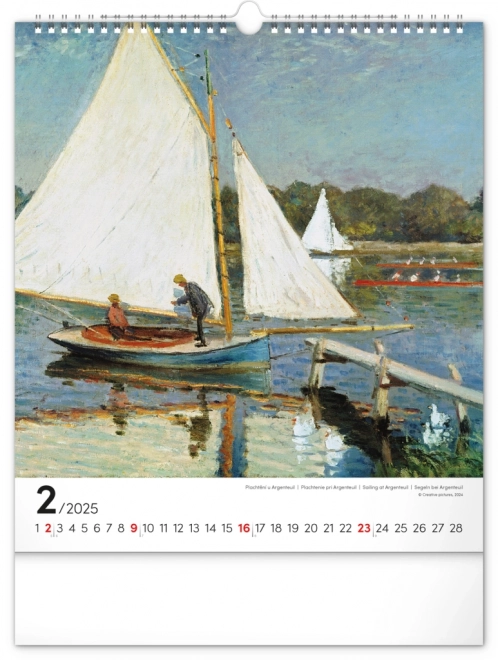 Calendario da Parete Claude Monet 2025 30x34 cm