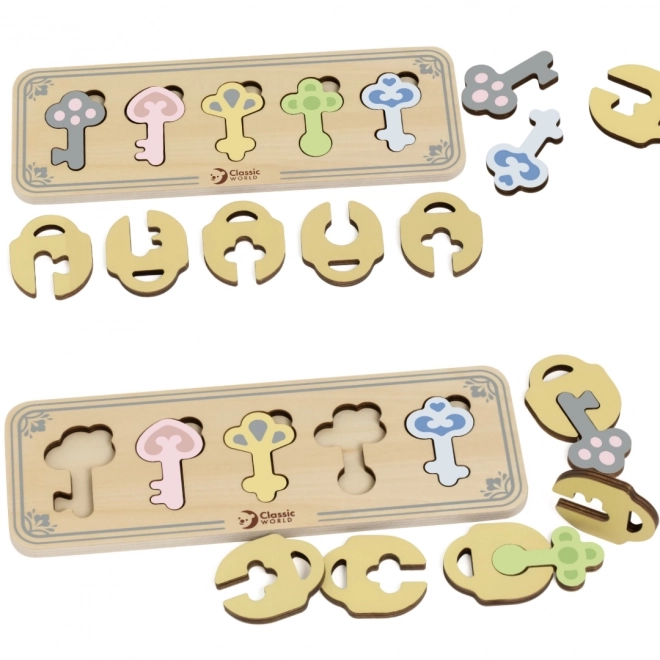 Puzzle a incastro chiavi in legno