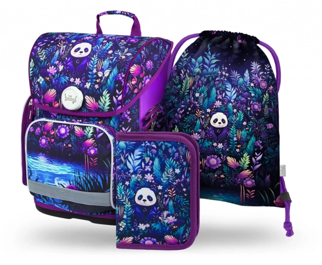 Set Baagl Ergo Jungle Panda: Zaino, Astuccio e Sacchetto