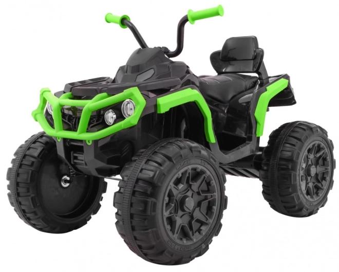 Quadriciclo a batteria per bambini nero/verde + ruote EVA + radio MP3 + LED + avvio lento