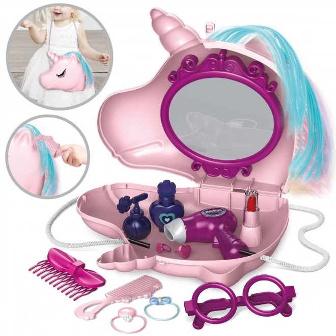 Toeletta per bambine 2 in 1 Salone di Bellezza Borsa Unicorn WOOPIE