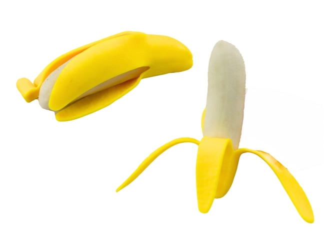 Gommoso antistress banana giallo con buccia