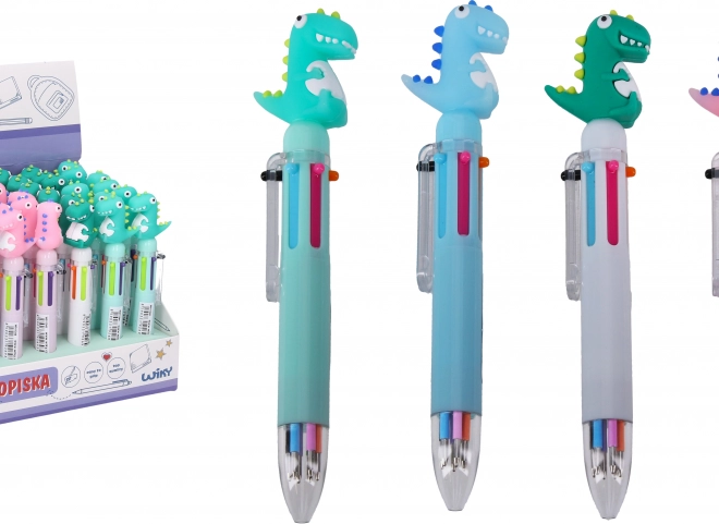 Penna multicolore con decorazione Dinosauro