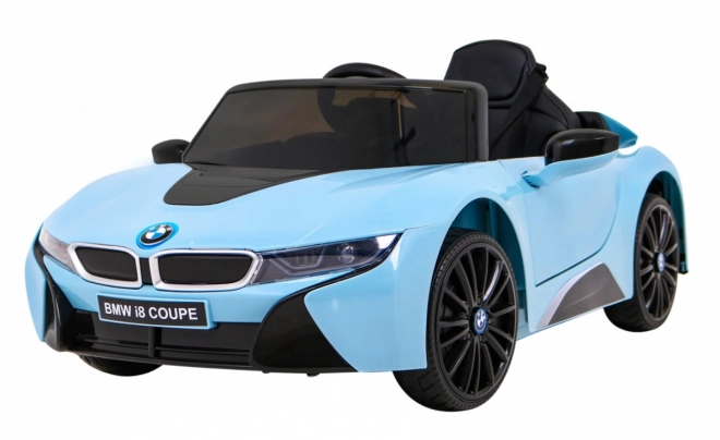 BMW I8 Lift Auto a Batteria Blu + telecomando + avvio lento + cinture a 3 punti + MP3 USB + LED