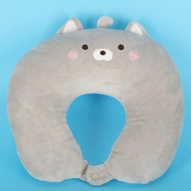 Cuscino da viaggio magico 2 in 1 mascotte gattino bretzel