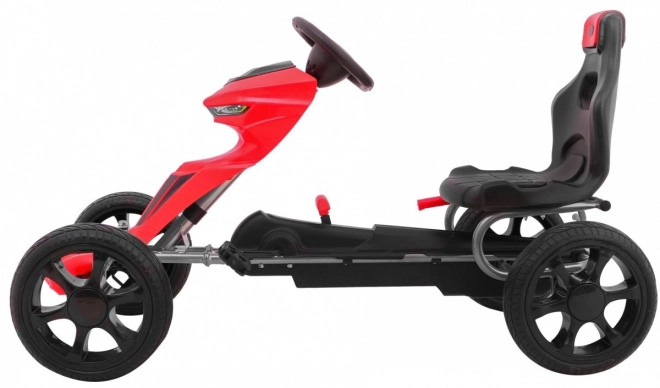 Grand Ride go-kart a pedali per bambini 3+ Rosso + Ruote EVA + Sedile regolabile + Freno a mano