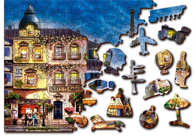 Puzzle in legno colazione a Parigi 2 in 1