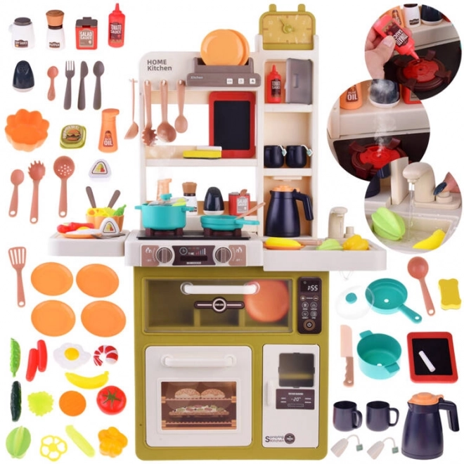 Cucina giocattolo per bambini con effetti di vapore e luce