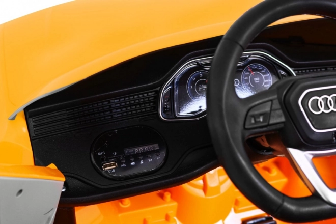 Audi Q8 Sollevatore per bambini batteria gialla + Telecomando + EVA + Partenza Lenta + MP3 USB + LED