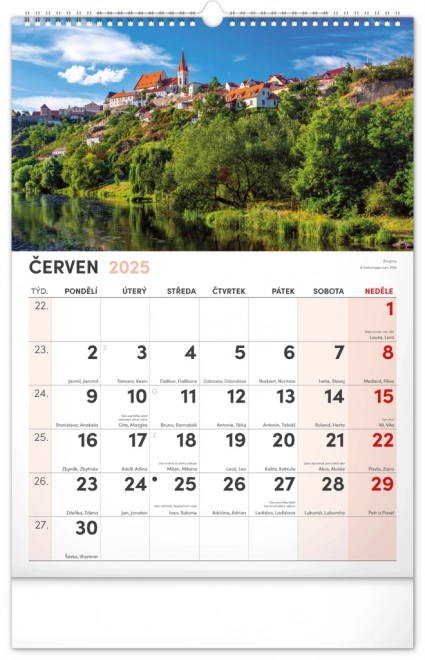 Calendario da Parete Scenari Pittoreschi della Cecoslovacchia 2025