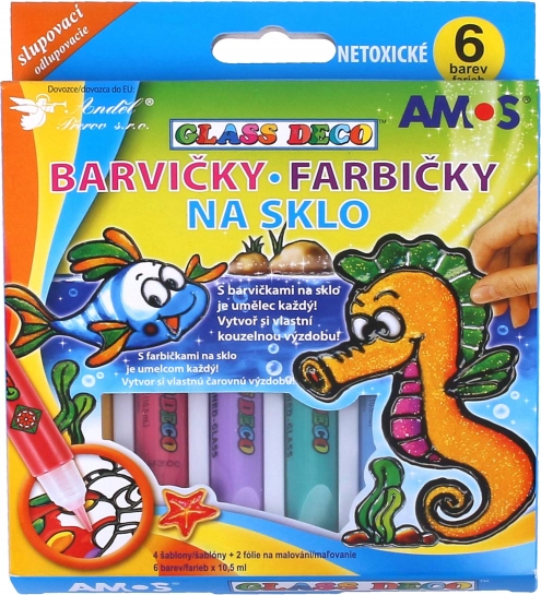 Colori per vetro 6 pz/10,5 ml