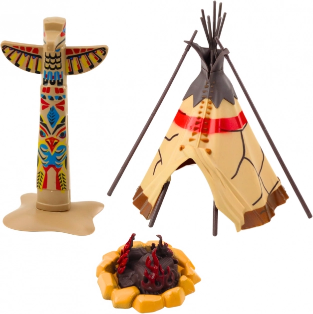 Set indiano con figure e teepee