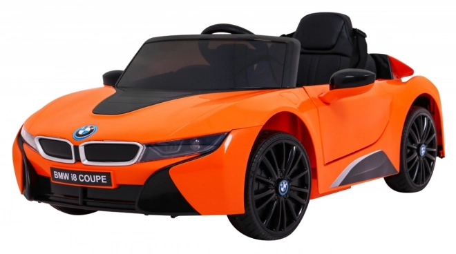 Auto a Batteria BMW I8 Lift Arancione + Telecomando + Partenza Lenta + Cinture a 3 Punti + MP3 USB + LED