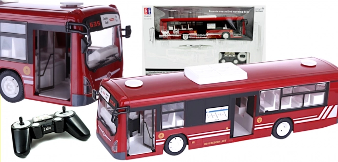 Autobus telecomandato per bambini 6+ rosso 1:20 con suoni e luci