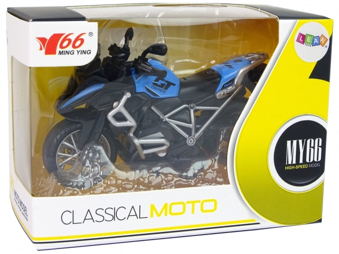 Motocicletta GT blu pull-back con suoni e luci