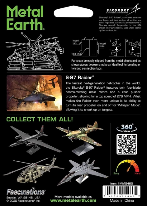 Puzzle 3D Metal Earth Elicottero S-97 Raider