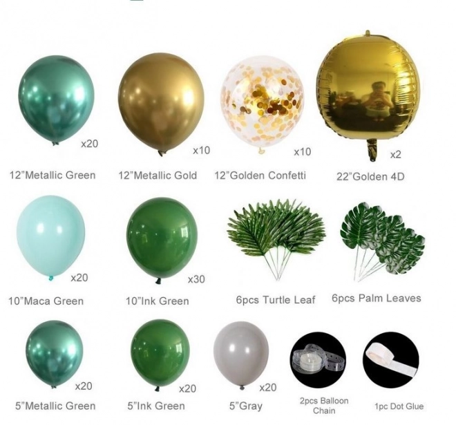 Ghirlanda di palloncini grandi - verde