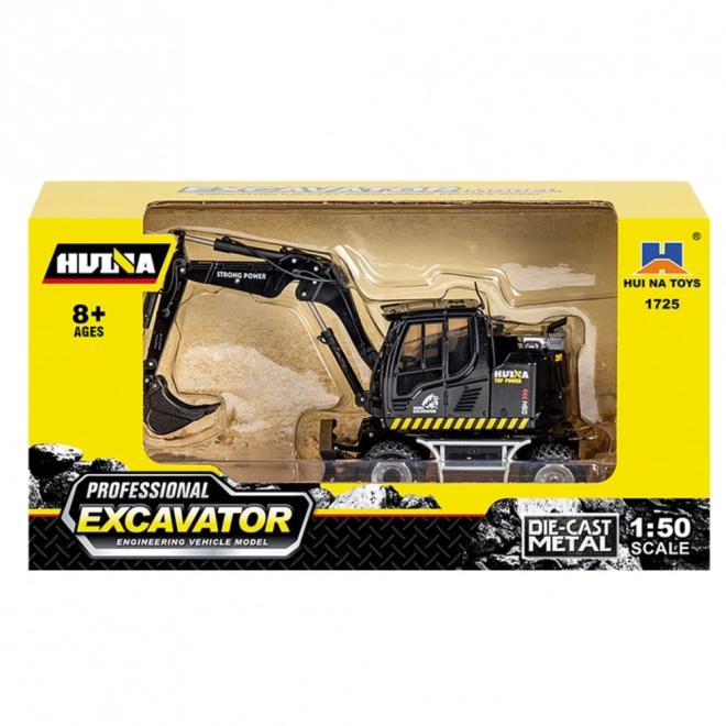 Escavatore gommato in metallo con ruspa Huina 1:50