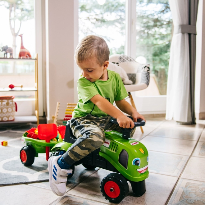 Odrážedlo Baby Claas con rimorchio e attrezzi