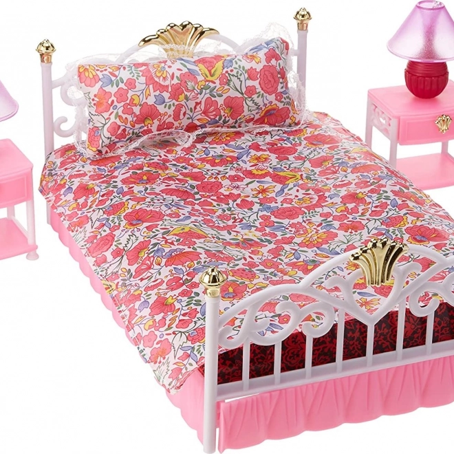 Camera da letto per bambole con luce