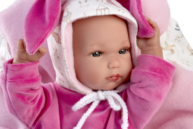 Llorens New Born Holčička - Bambola Realistica Neonato con Corpo in Vinile Completo 35 cm