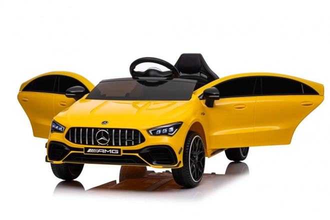 Auto elettrico per bambini Mercedes CLA 45s AMG giallo 4x4