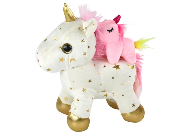 Unicorno Peluche Musicale Stelle Oro