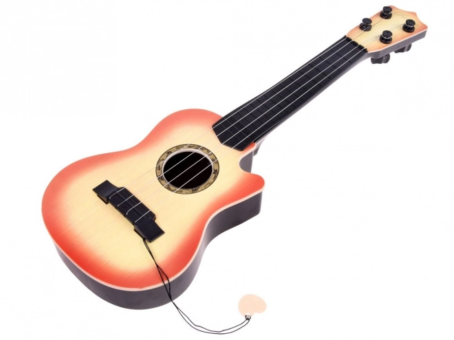 Chitarra a 4 corde per bambini con plettro – marrone chiaro