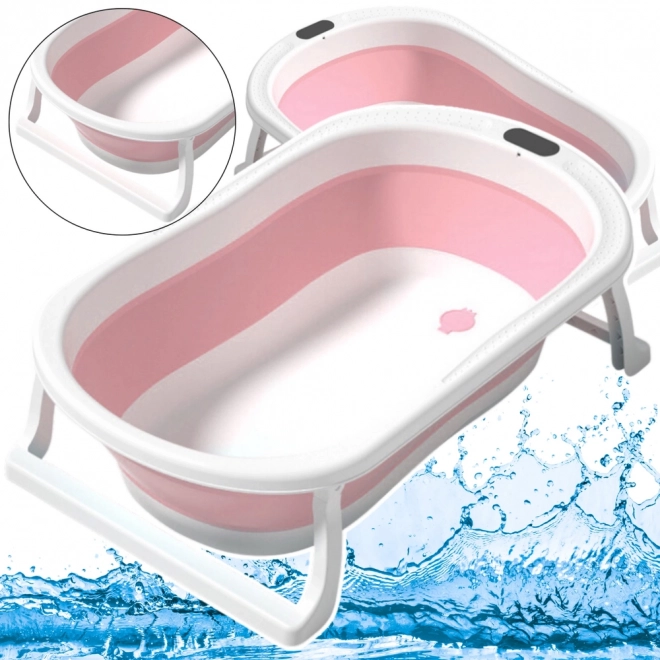 Vasca da bagno pieghevole con gambe antiscivolo rosa