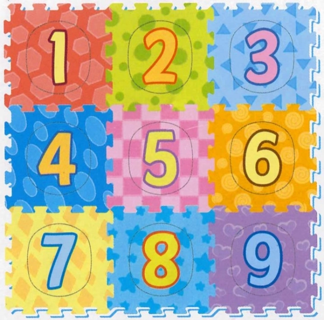 Puzzle in schiuma con numeri colorati