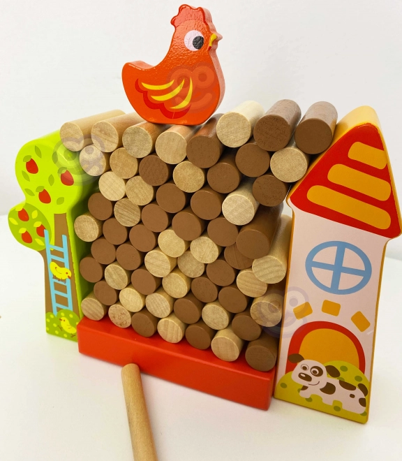 Gioco in Legno Caduta del Pulcino Fattoria Tooky Toy