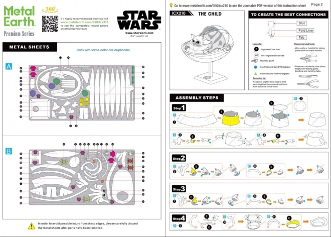 Metal Earth 3D puzzle Star Wars Mandalorian: Il Bambino