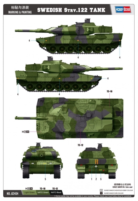 Modello in plastica carro armato svedese Strv.122