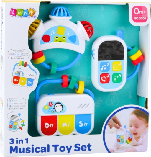 Set Musicale di Giocattoli per Bambini Piccoli 3in1