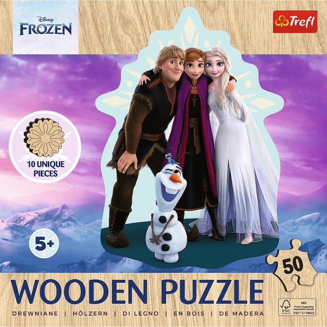 Puzzle in legno TREFL Frozen: Amici inseparabili 50 pezzi