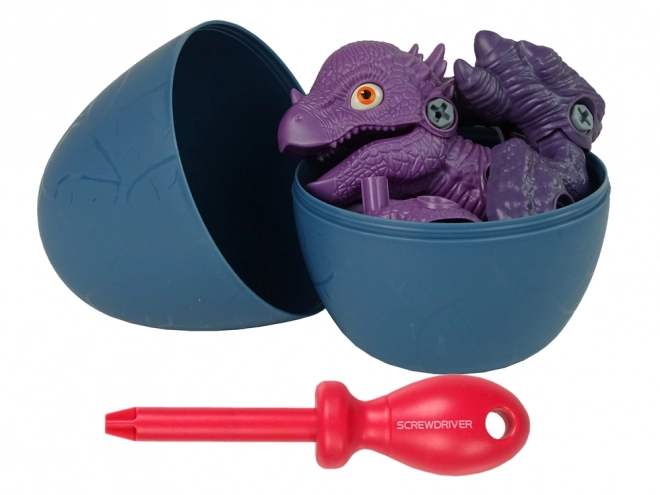 Set dinosauro Stygimoloch con uovo fai da te cacciavite viola