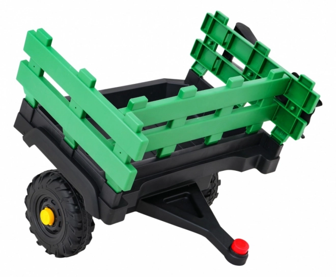 Trattore in titanio con rimorchio verde