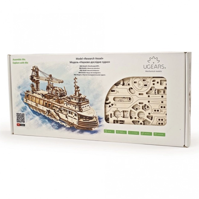 Puzzle 3D UGEARS Piroscafo da Ricerca