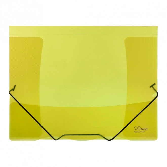 Cartelle con elastico trasparente Lines giallo