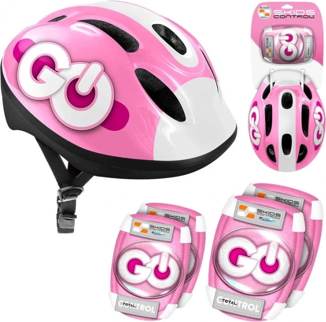 Set di protezione rosa per bambini - casco e protezioni