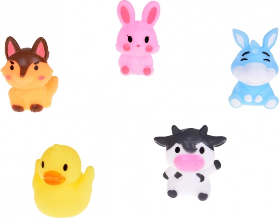 Animaletti da fattoria in gomma per dita - set di 5 figurine