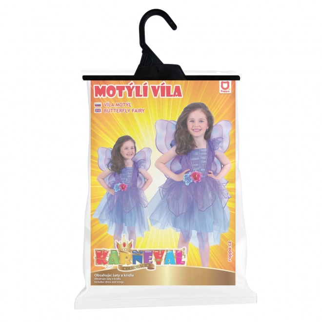 Costume fata viola con ali per bambine